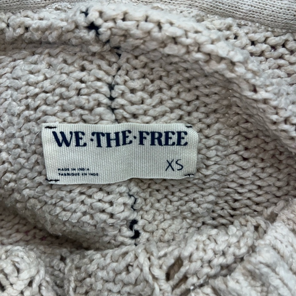 We The FreeMorgan  Cream Cable Knit Sweater oversized - Picture 4 of 6